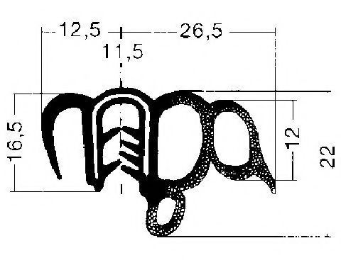 Уплотнение двери Metalcaucho 00774