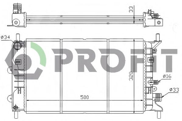 Радиатор, охлаждение двигателя PROFIT PR 2530A3