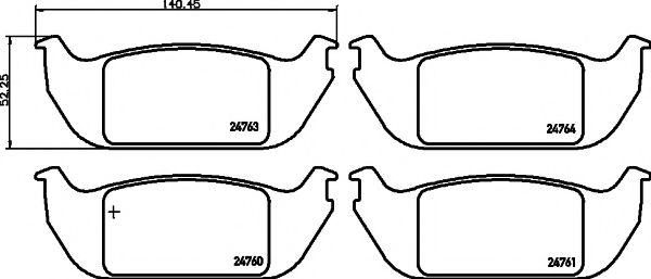 Комплект тормозных колодок, дисковый тормоз MINTEX 24761