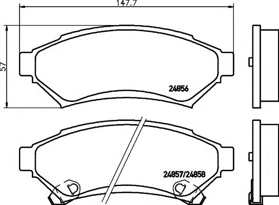 Комплект тормозных колодок, дисковый тормоз MINTEX 24856