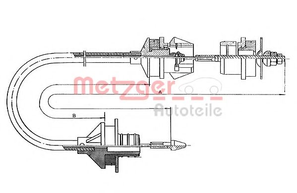 Трос, управление сцеплением METZGER 11.2242