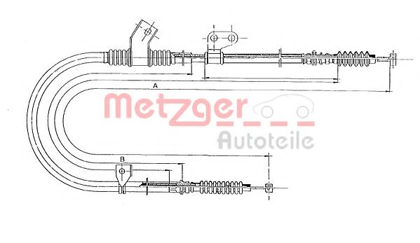 Трос, стояночная тормозная система METZGER 17.0572