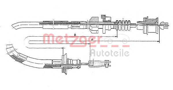 Трос, управление сцеплением METZGER 18.162