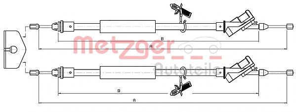 Трос, стояночная тормозная система METZGER 10.5367