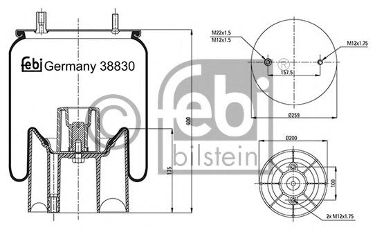 Кожух пневматической рессоры FEBI BILSTEIN 38830