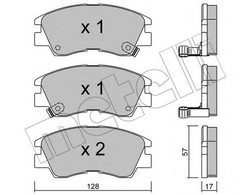 Комплект тормозных колодок, дисковый тормоз METELLI 22-0115-0