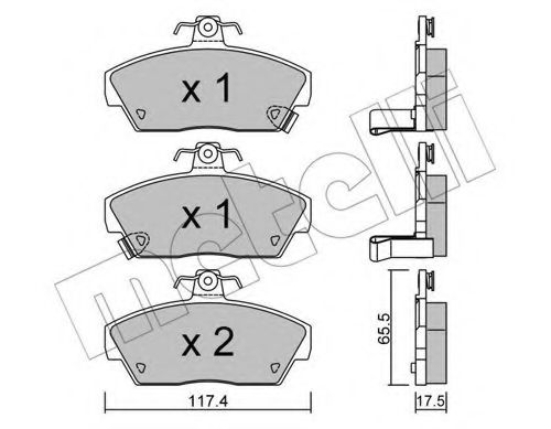 Комплект тормозных колодок, дисковый тормоз METELLI 22-0119-0