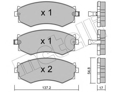 Комплект тормозных колодок, дисковый тормоз METELLI 22-0190-1