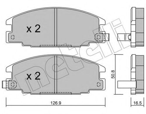 Комплект тормозных колодок, дисковый тормоз METELLI 22-0244-0