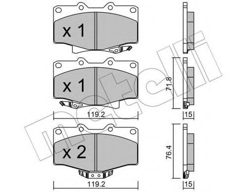 Комплект тормозных колодок, дисковый тормоз METELLI 22-0282-0