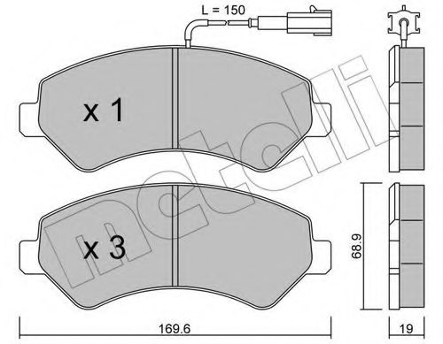 Комплект тормозных колодок, дисковый тормоз METELLI 22-0709-0