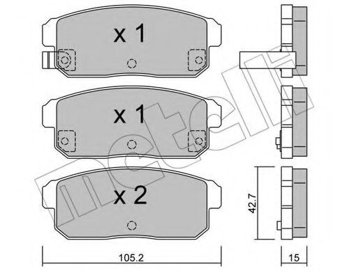 Комплект тормозных колодок, дисковый тормоз METELLI 22-0733-0