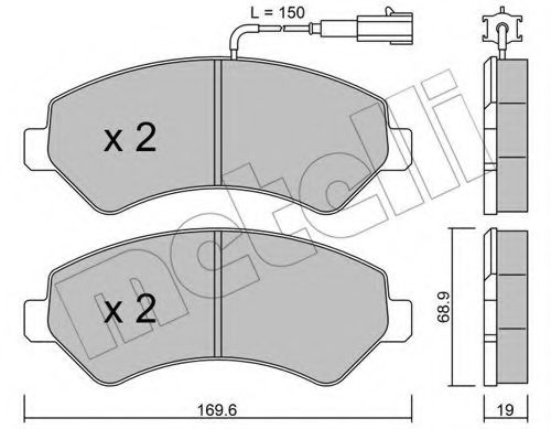 Комплект тормозных колодок, дисковый тормоз METELLI 22-0709-1