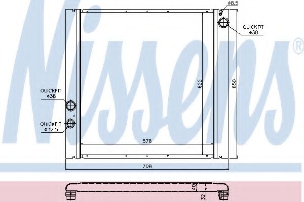 Радиатор, охлаждение двигателя NISSENS 64327