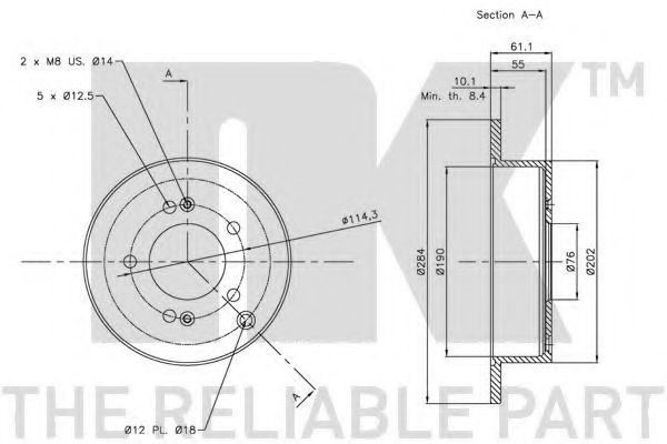 Тормозной диск NK 203414