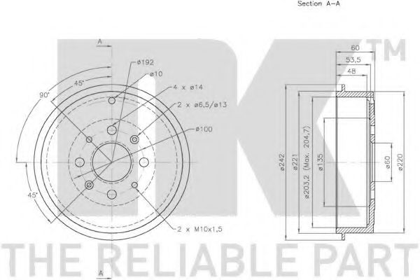 Тормозной барабан NK 252320