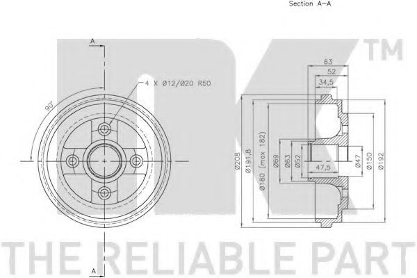 Тормозной барабан LUCAS ELECTRICAL DB4303