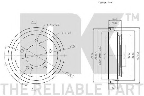 Тормозной барабан NK 255213