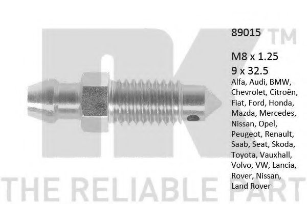 Болт воздушного клапана / вентиль NK 89015