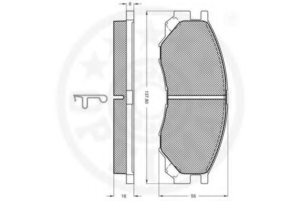Комплект тормозных колодок, дисковый тормоз OPTIMAL 10057