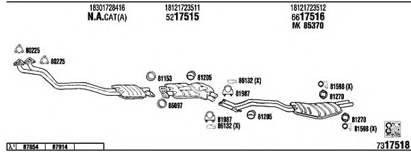 Система выпуска ОГ FONOS BW52511A