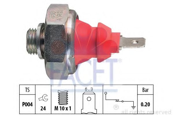 Датчик давления масла FACET 7.0072