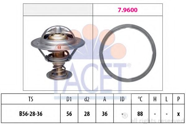 Термостат, охлаждающая жидкость FACET 7.8948
