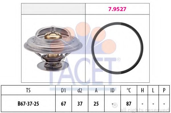 Термостат, охлаждающая жидкость FACET 7.8552