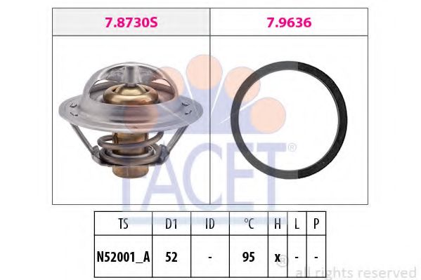 Термостат, охлаждающая жидкость FACET 7.8730