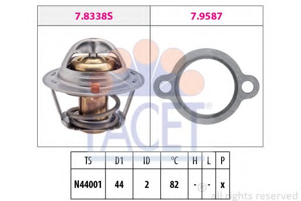 Термостат, охлаждающая жидкость FACET 7.8368