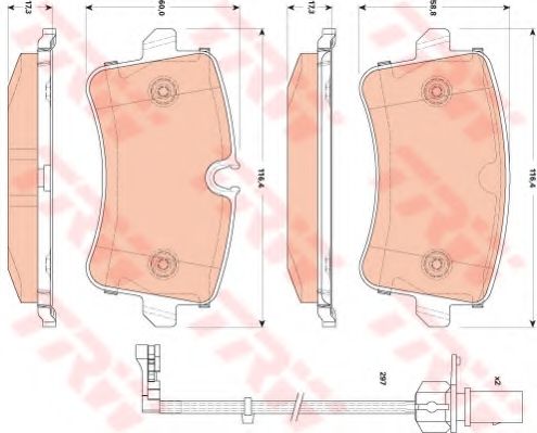 Комплект тормозных колодок, дисковый тормоз TRW GDB1866