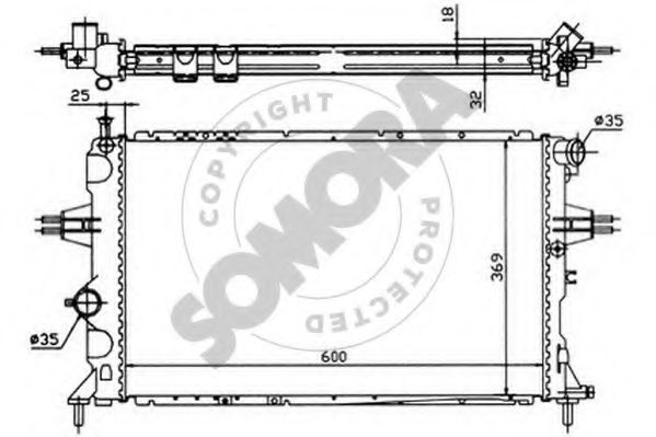 Радиатор, охлаждение двигателя SOMORA 211743