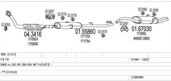 Система выпуска ОГ MTS C260366006281