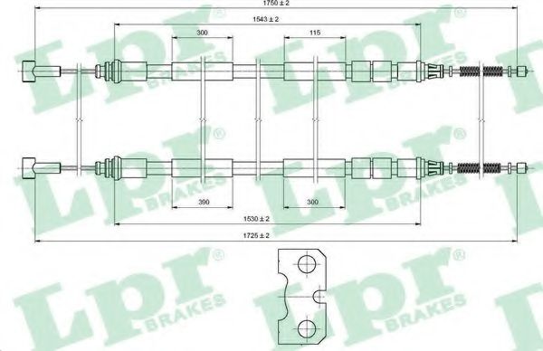 Трос, стояночная тормозная система LPR C0232B