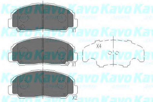 Комплект тормозных колодок, дисковый тормоз KAVO PARTS KBP-1505
