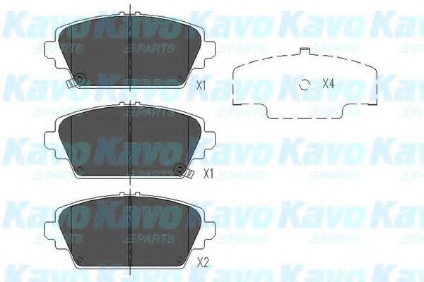 Комплект тормозных колодок, дисковый тормоз KAVO PARTS KBP-2012