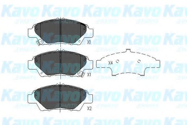 Комплект тормозных колодок, дисковый тормоз KAVO PARTS KBP-2045