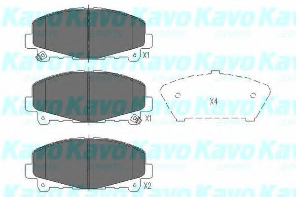 Комплект тормозных колодок, дисковый тормоз KAVO PARTS KBP-2050