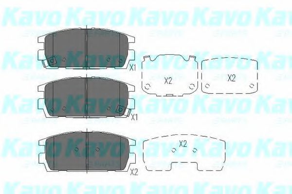 Комплект тормозных колодок, дисковый тормоз KAVO PARTS KBP-3017