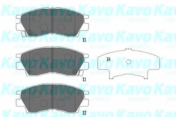 Комплект тормозных колодок, дисковый тормоз KAVO PARTS KBP-5526