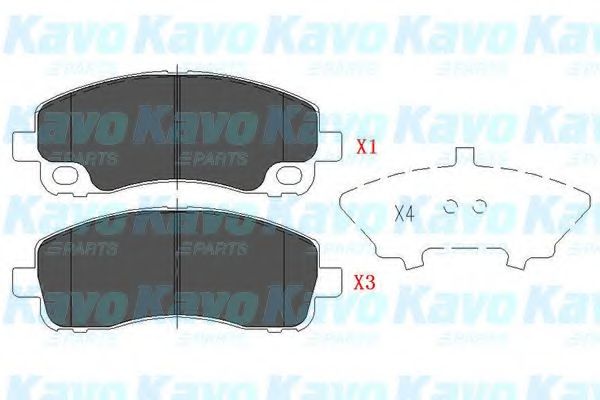 Комплект тормозных колодок, дисковый тормоз KAVO PARTS KBP-5543