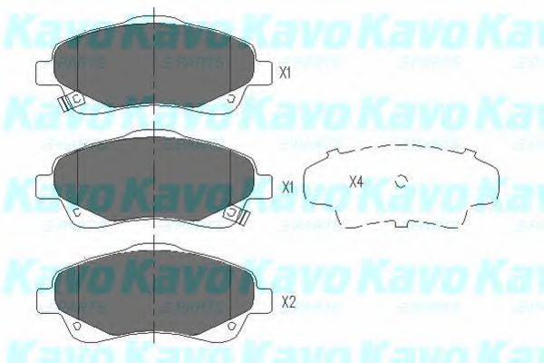 Комплект тормозных колодок, дисковый тормоз KAVO PARTS KBP-9018