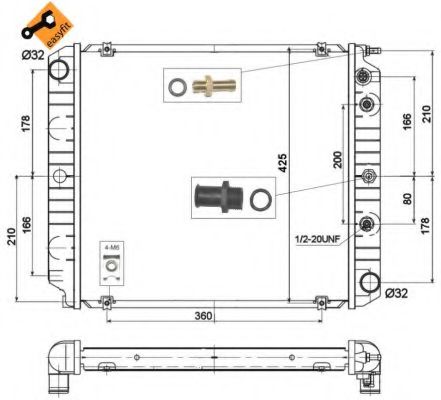 Радиатор, охлаждение двигателя NRF 514782