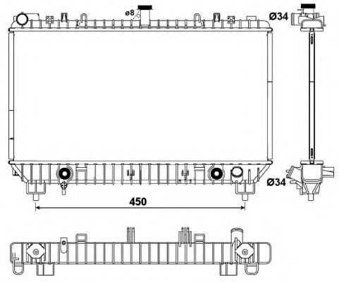 Радиатор, охлаждение двигателя NRF 53048