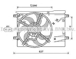 Вентилятор, охлаждение двигателя AVA QUALITY COOLING CN7551