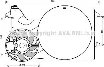 Вентилятор, охлаждение двигателя AVA QUALITY COOLING FD7546