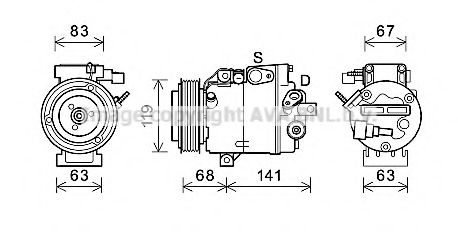 Компрессор, кондиционер AVA QUALITY COOLING HYK342