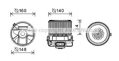 Электродвигатель, вентиляция салона AVA QUALITY COOLING PE8369