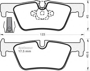 Комплект тормозных колодок, дисковый тормоз MGA 1084
