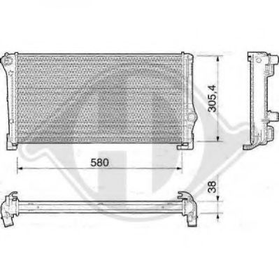 Радиатор, охлаждение двигателя DIEDERICHS 8345408